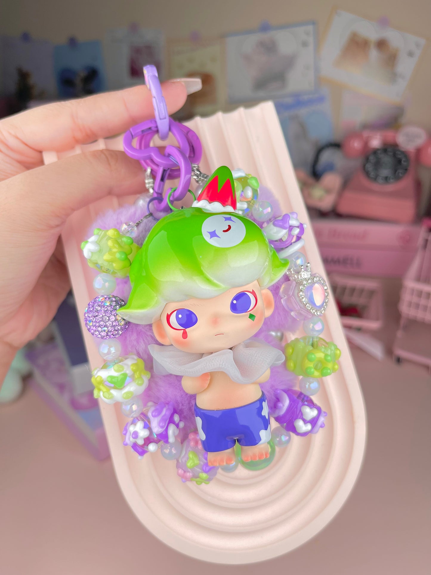 Popmart Dimoo Figurine Beaded Keychains
