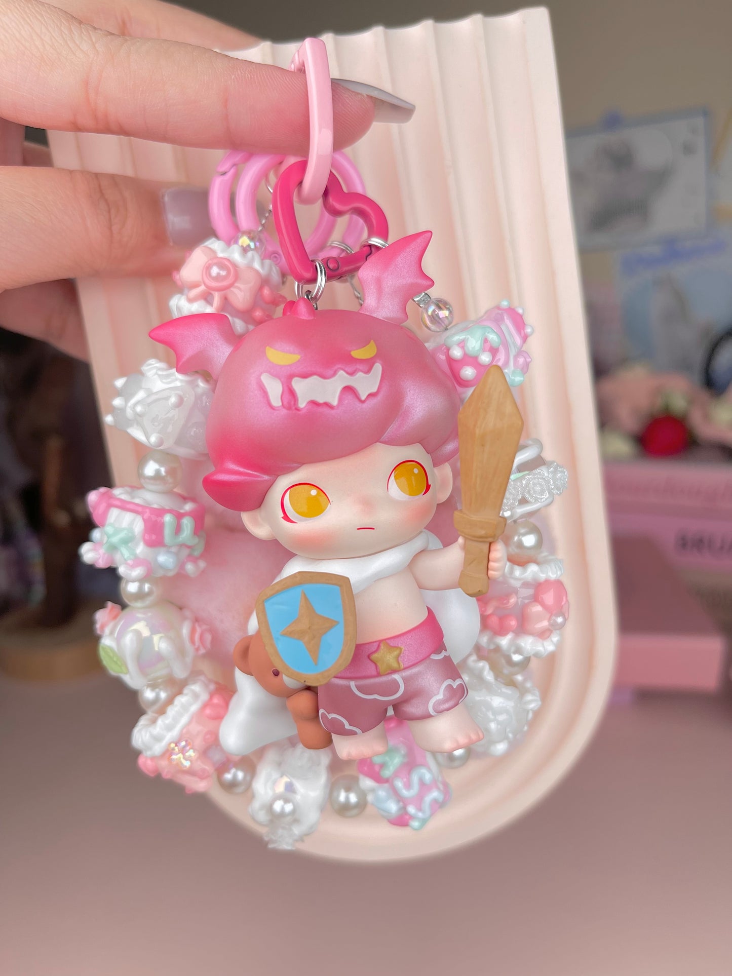 Popmart Dimoo Figurine Beaded Keychains