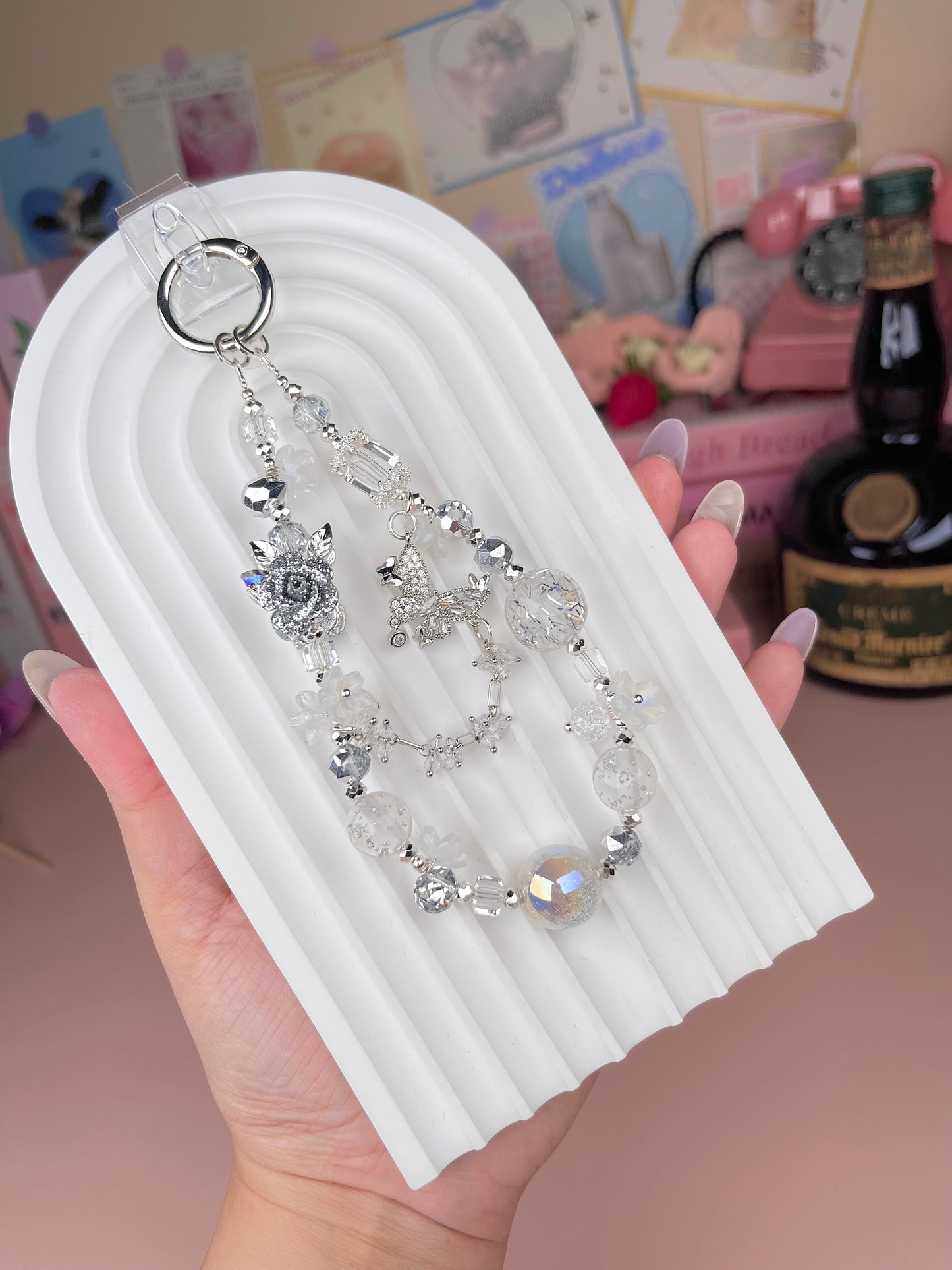Crystal Glass Keychain Phonestraps