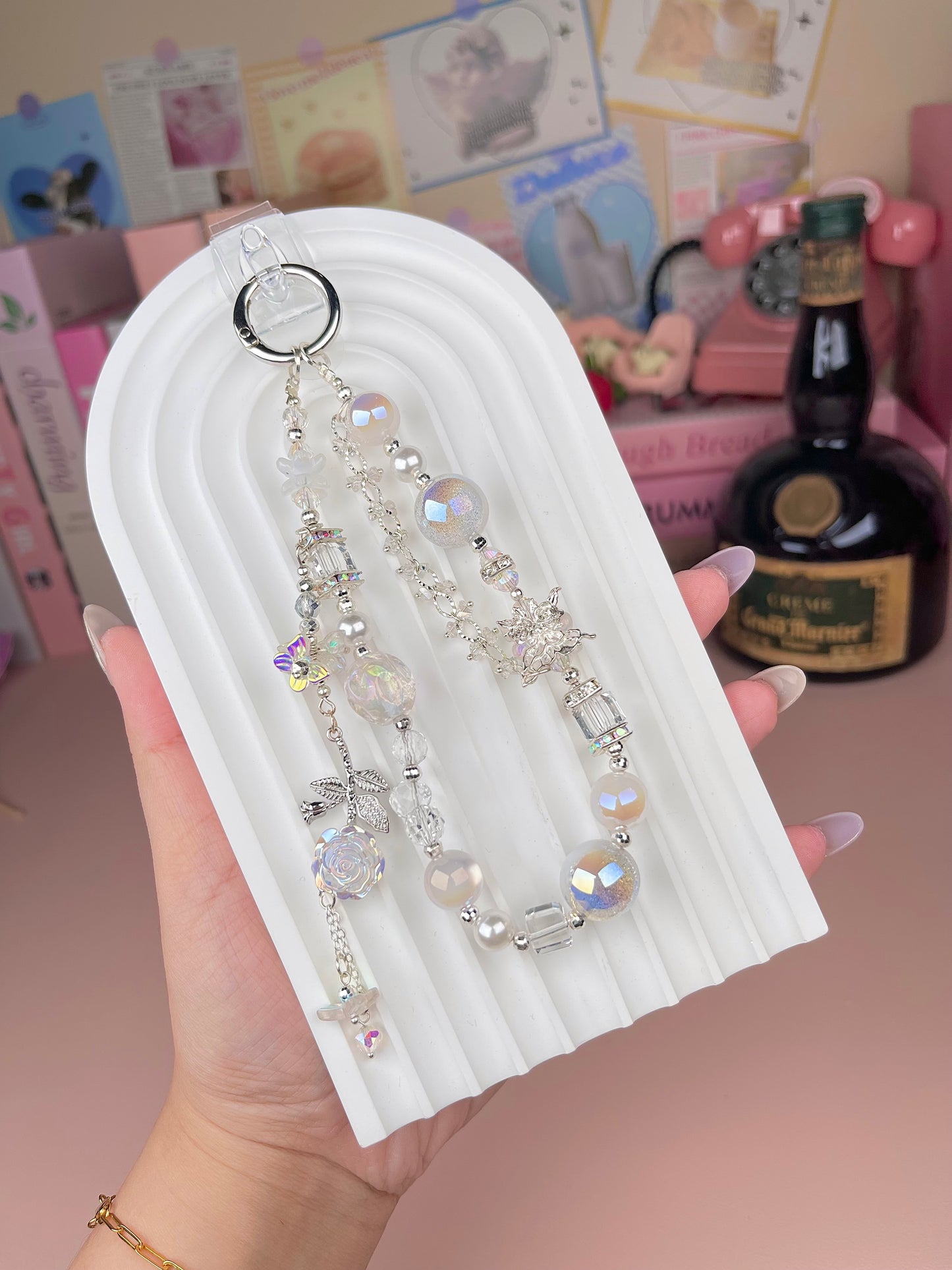 Crystal Glass Keychain Phonestraps