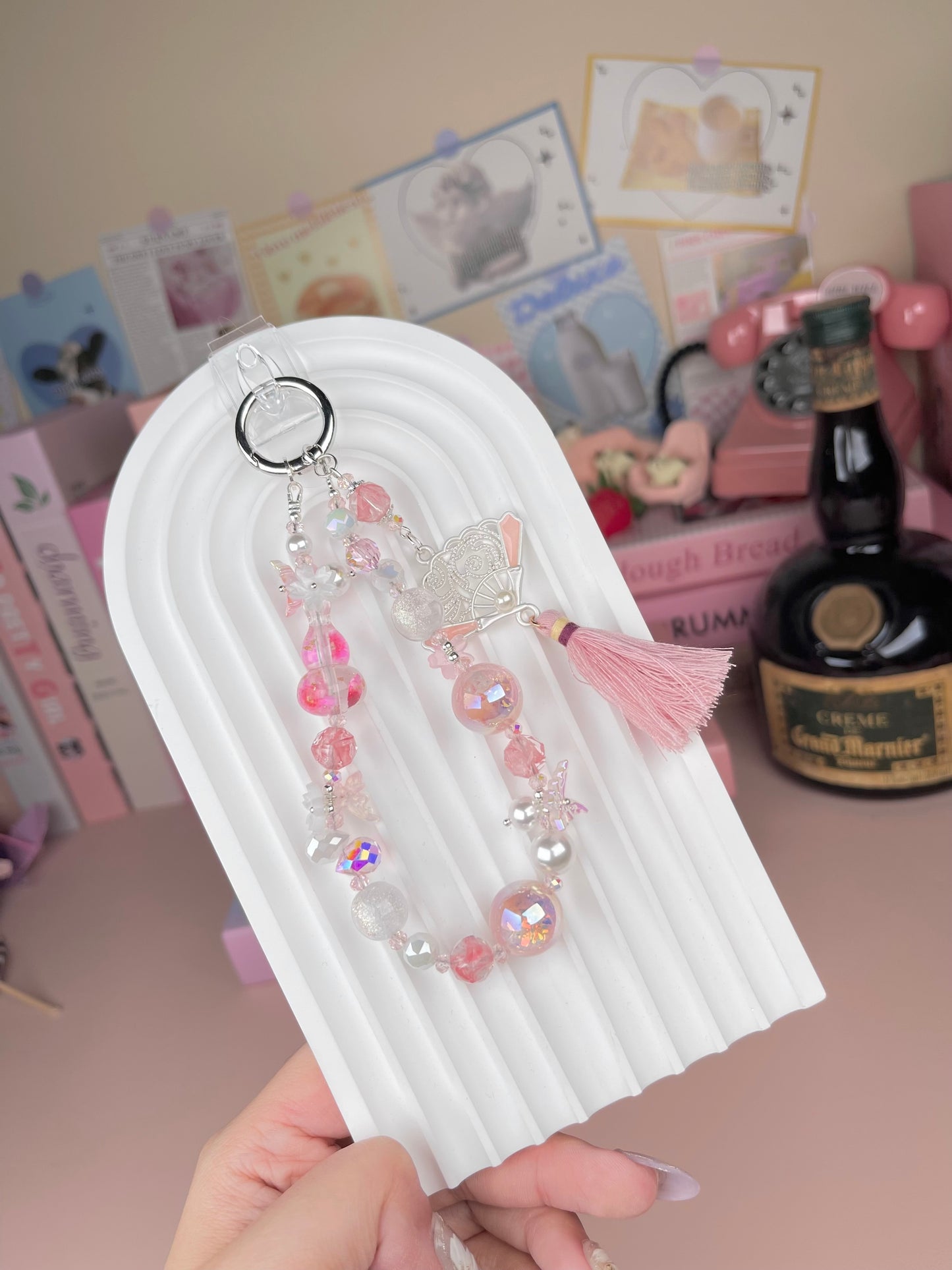 Crystal Glass Keychain Phonestraps