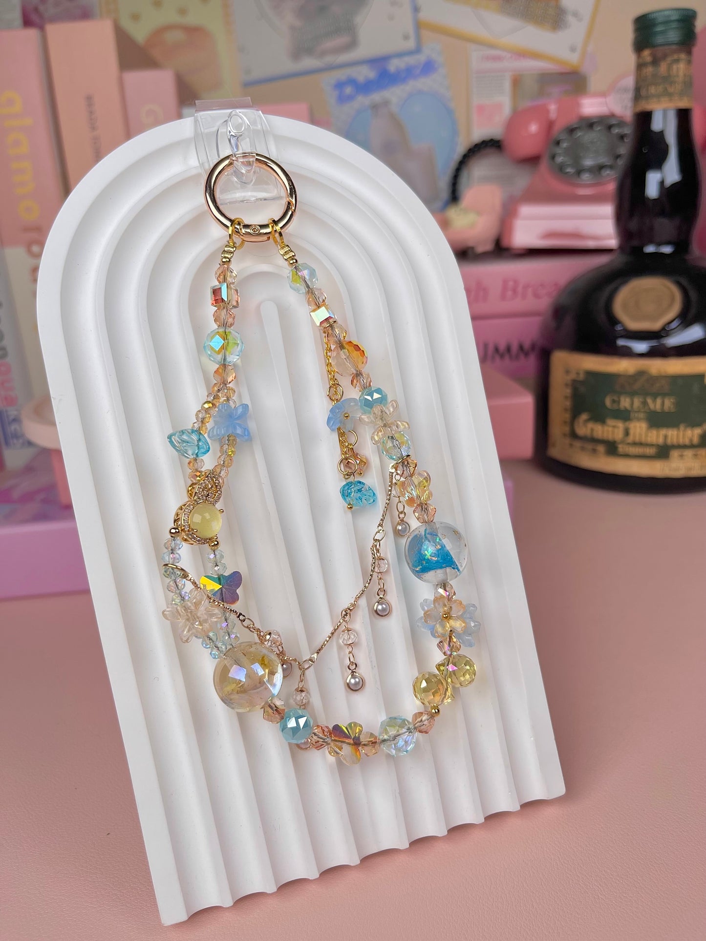 Crystal Glass Keychain Phonestraps