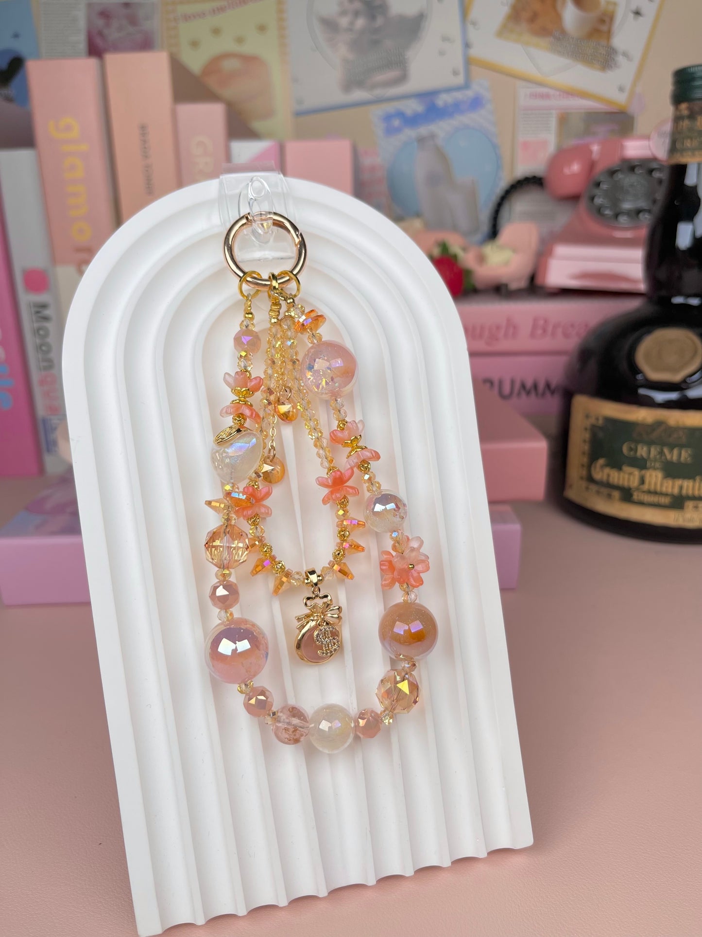 Crystal Glass Keychain Phonestraps