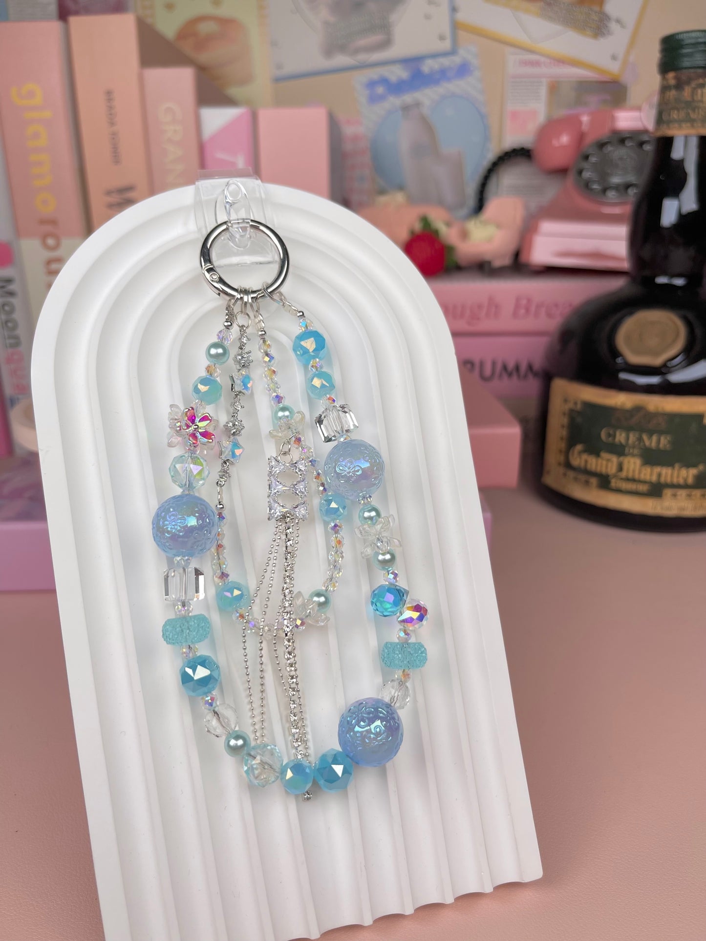 Crystal Glass Keychain Phonestraps