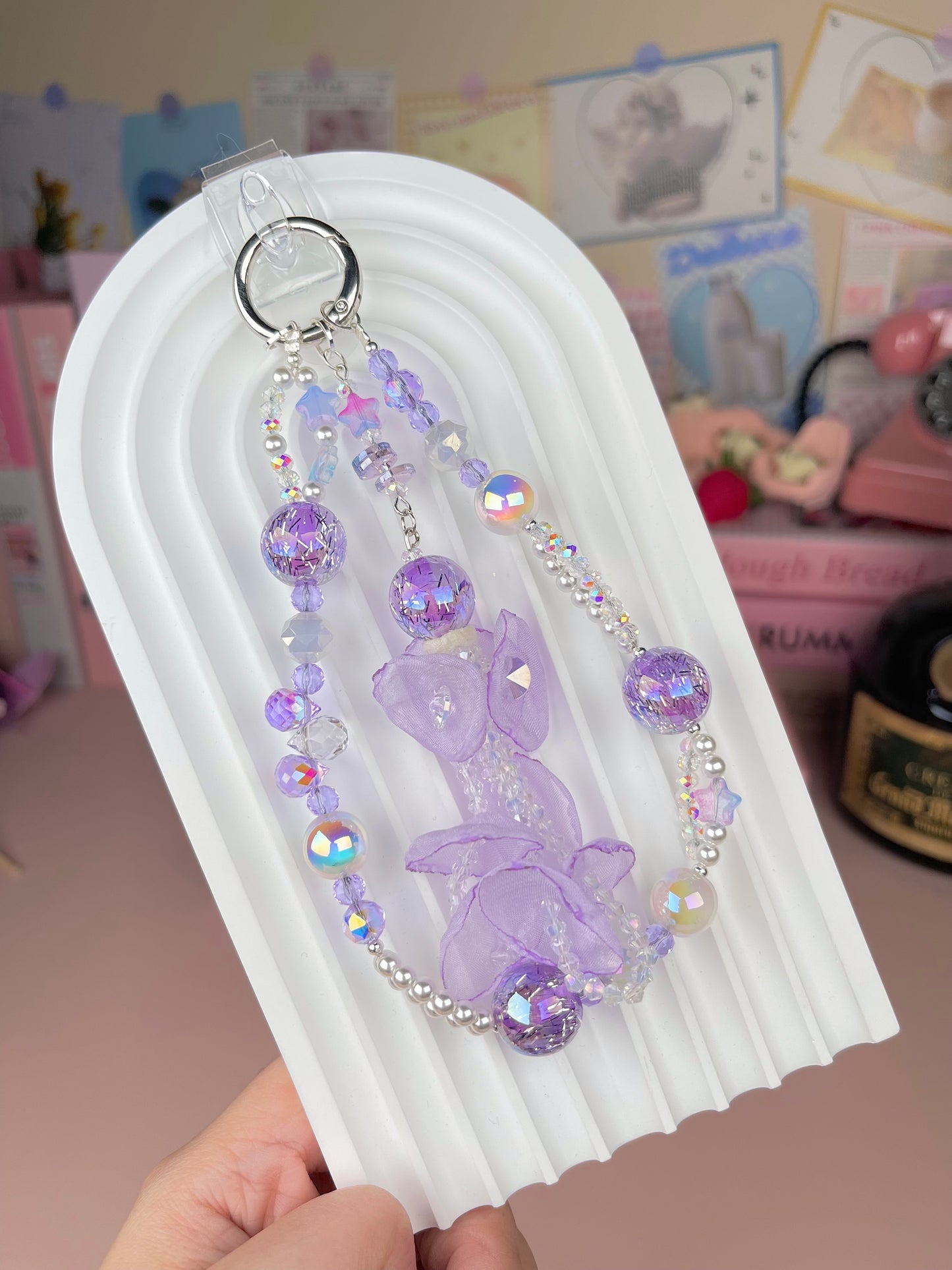 Crystal Glass Keychain Phonestraps