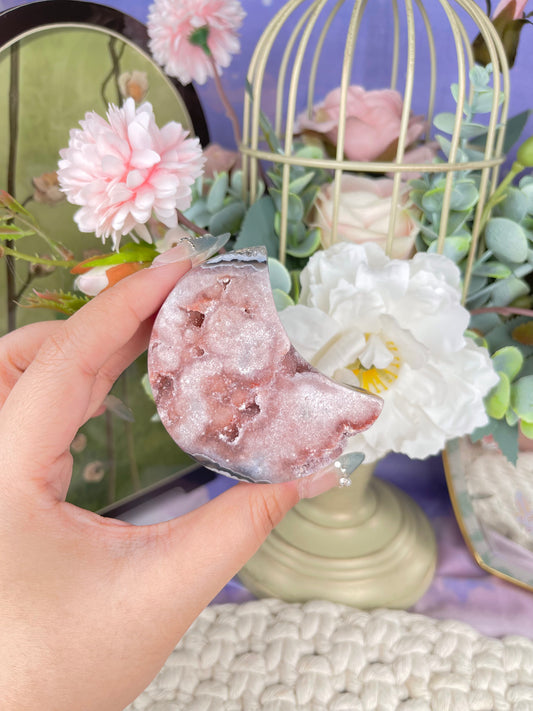 Pink Amethyst Small Moon